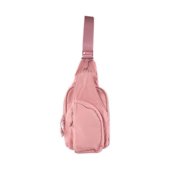 Pink Crossbody Multi Pocket Nylon Bag - Picture 1 of 3